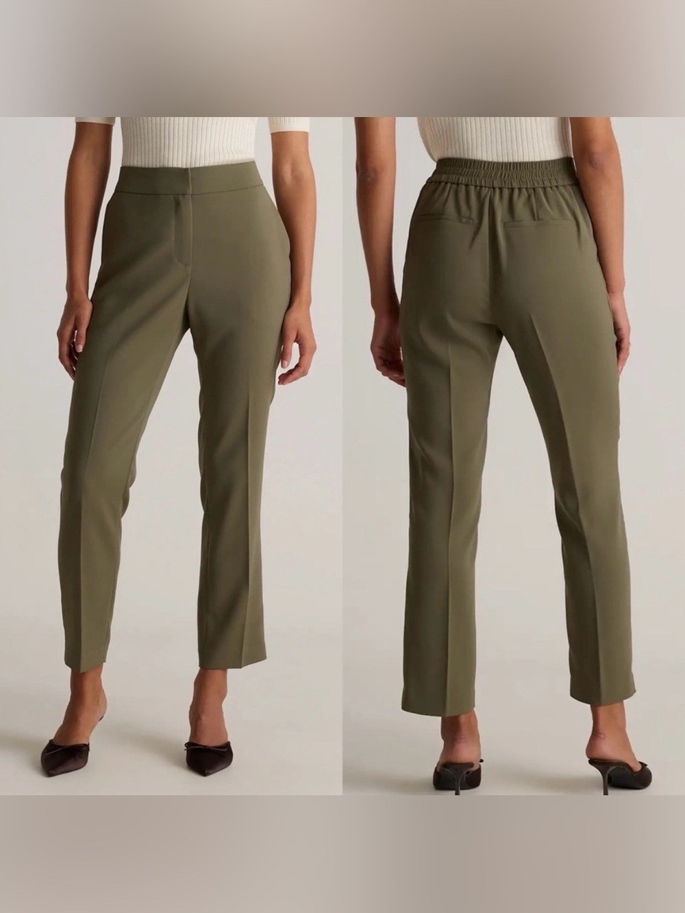 Quince Stretch Crepe Ankle Pants Size 8 NWT